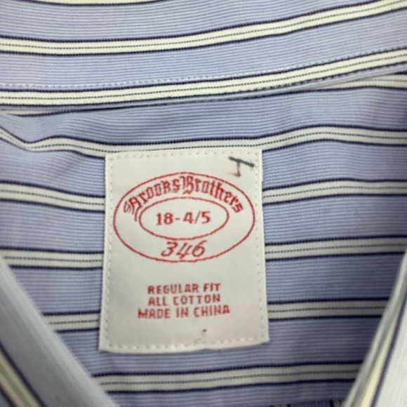 Brooks Brothers 346 Mens Long Sleeve Button Shirt Size‎ 18 - 4/5 - Picture 4 of 5